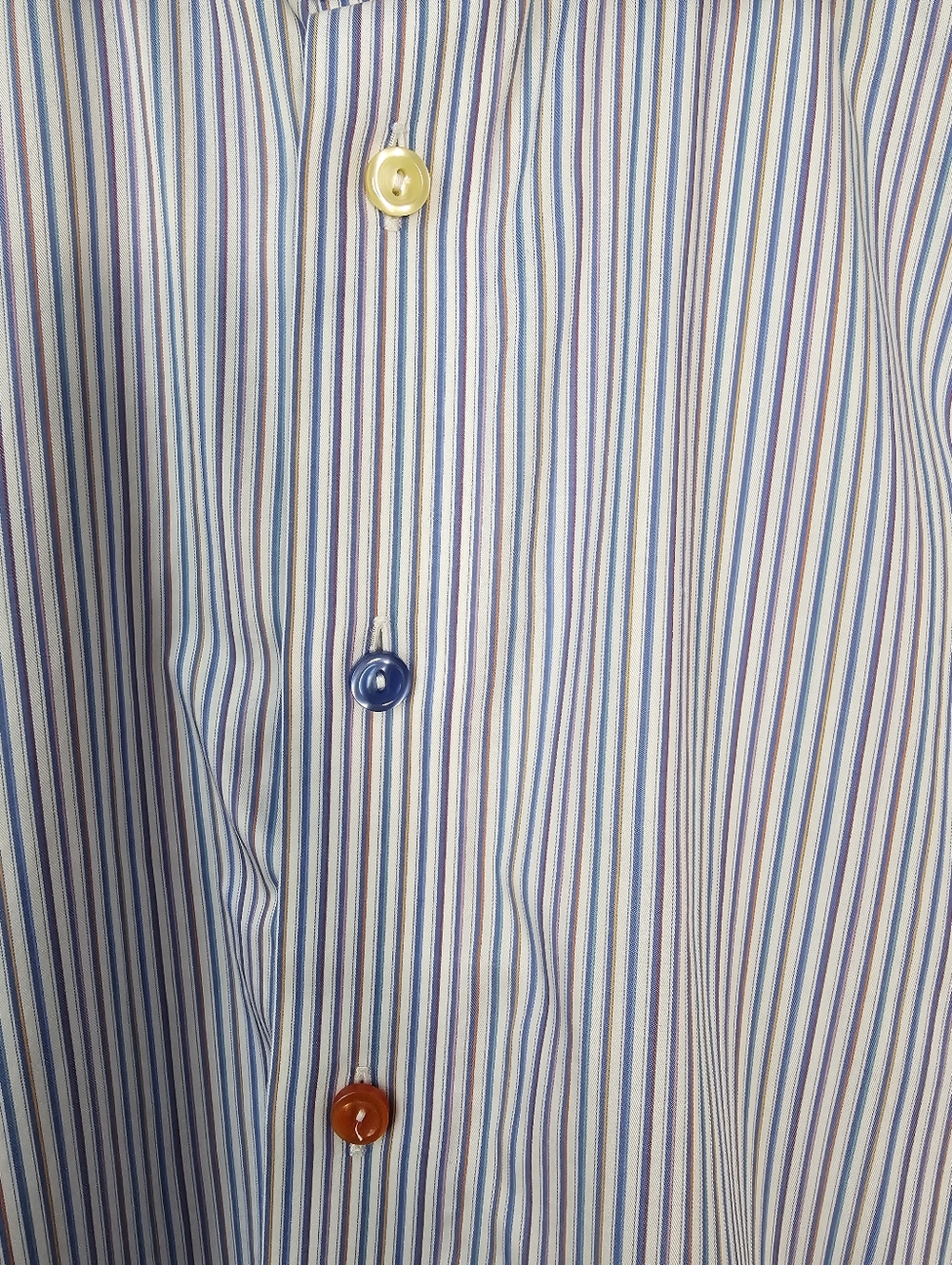 ETON Contemporary Men's Dress Shirt Size 39, 15 1/2 Striped W/Colored Buttons - Picture 5 of 10